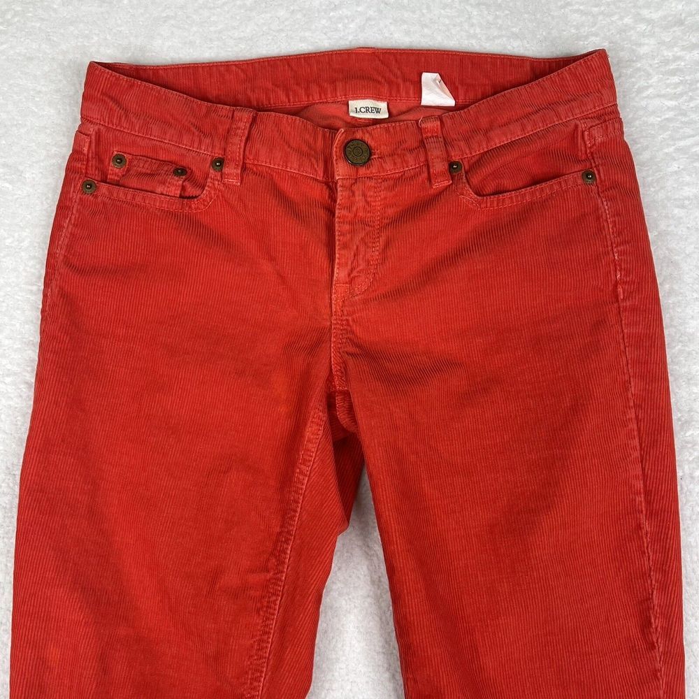 J Crew Pants Womens 25S Red Corduroy Skinny Leg Matchstick City Fit Cotton - Picture 2 of 12